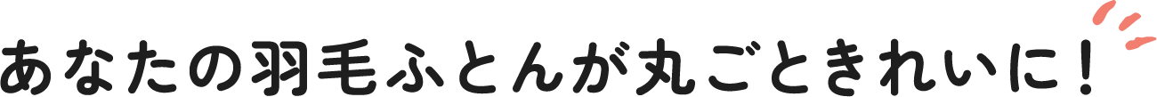 あなたの羽毛ふとんが丸ごときれいに！