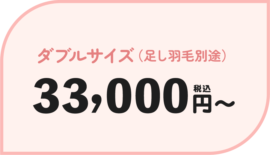 ダブルサイズ（足し羽毛別途）